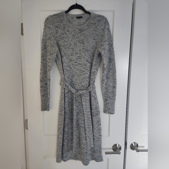 Ann Taylor Sweater Dress Blue White Speckled Heathered Size M - Picture 2 of 13